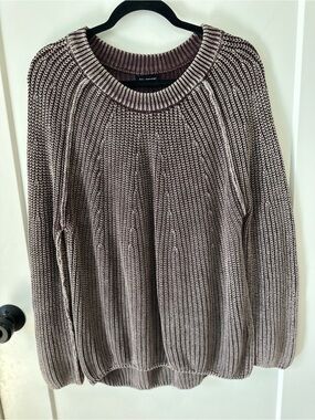 Blu Pepper Two-Tone Taupe Crewneck Sweater